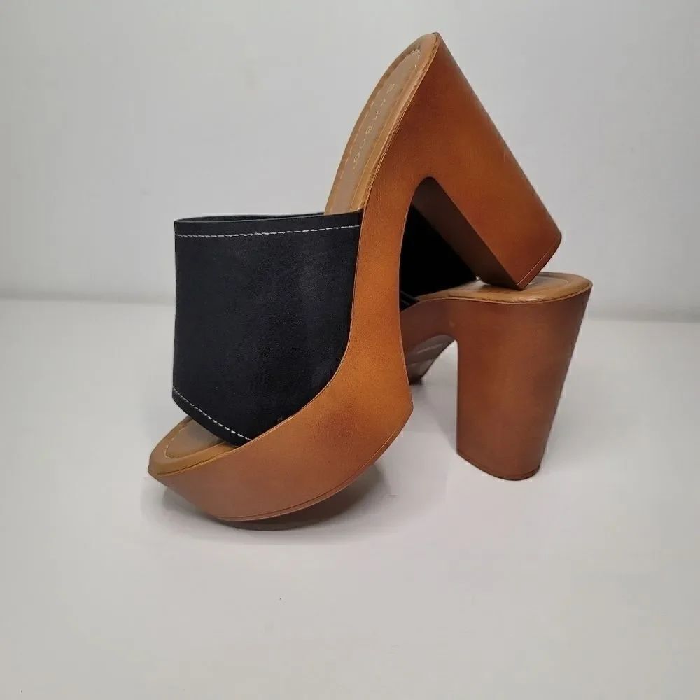 Bamboo black platform sandal  - Picture 9 of 9